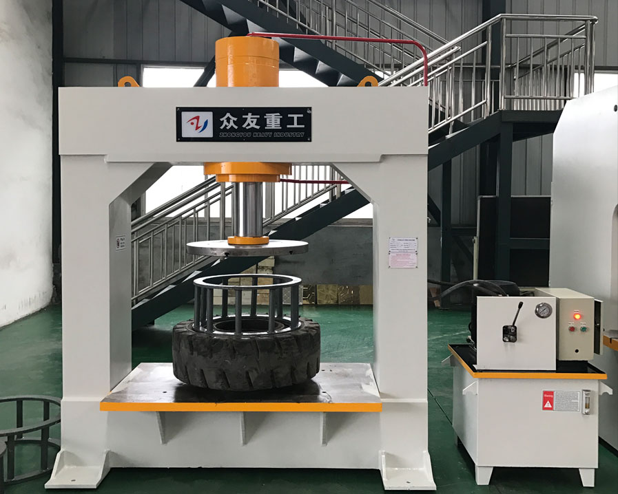 120噸龍門式實(shí)心輪胎壓裝油壓機(jī) 廠家直銷壓胎機(jī)